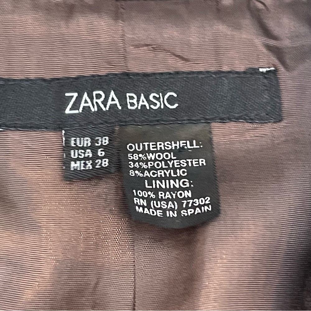 Zara basic brown blazer one button - Picture 7 of 8